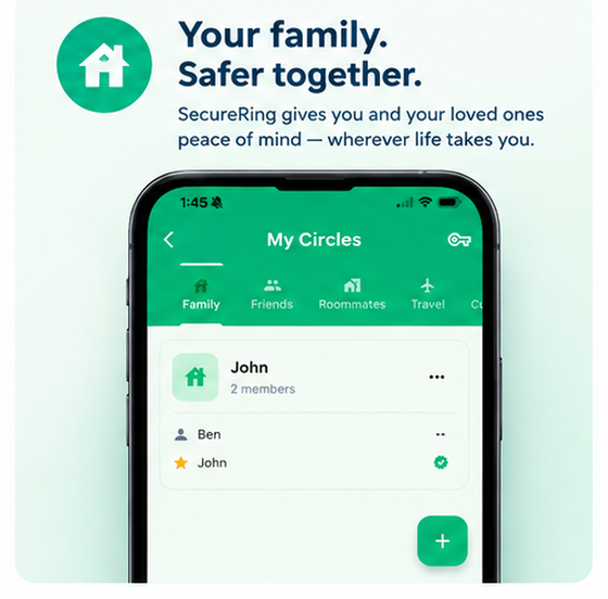 My Circles screen showing a family circle with its members